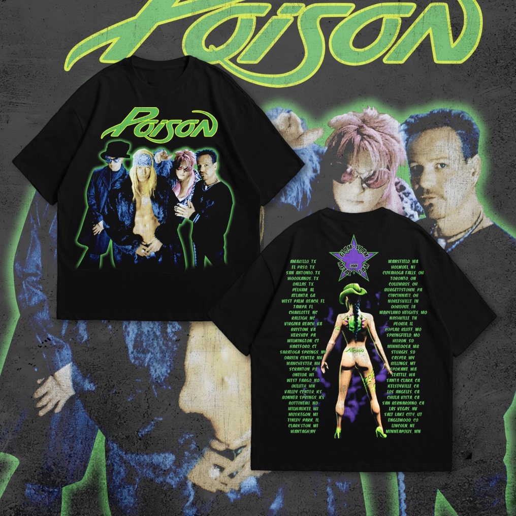 เสื้อยืด P&B Oversize Poison - เสื้อยืด Vintage Poison Oversize Black 20s