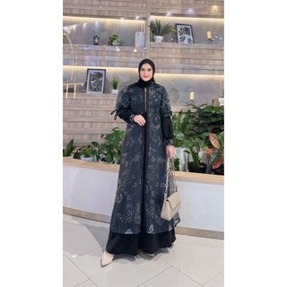 Gamis devina outer lepas pasang terbaru bahan marbela mix organza motif premium