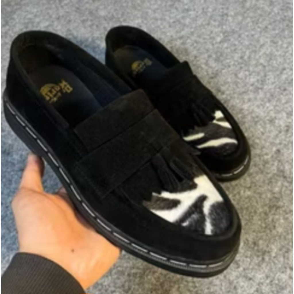Docmart penny lofers รองเท้าผู้ชายและผู้หญิง ม้าลาย motif ฟรีถุงเท้า