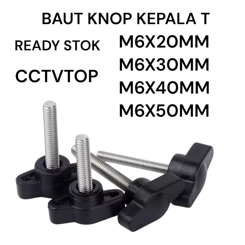 STAR BOLT KNOB HEAD KEY T M6X20MM-50MM