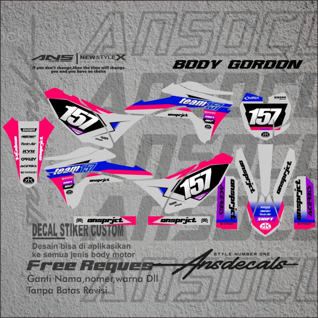 สติ๊กเกอร์รูปลอก KLX GORDON FULL BODY DECAL GORDON DECAL STICKER VARIATION KLX GORDON ฟรี REQUEST