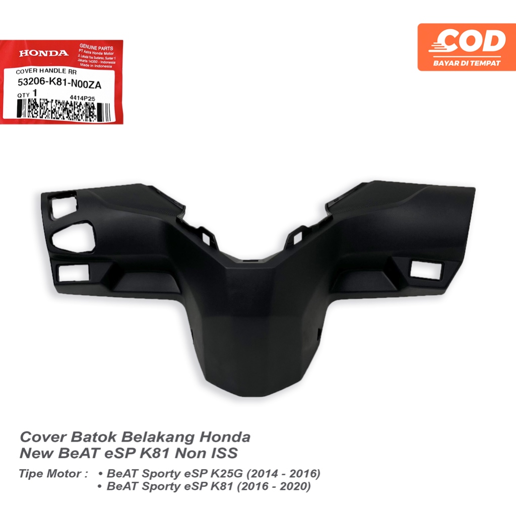 ฝาครอบด้านหลังสําหรับ Honda ใหม่ BeAT eSP K81 Non ISS 53206K81N00ZA K81 2016 - 2019