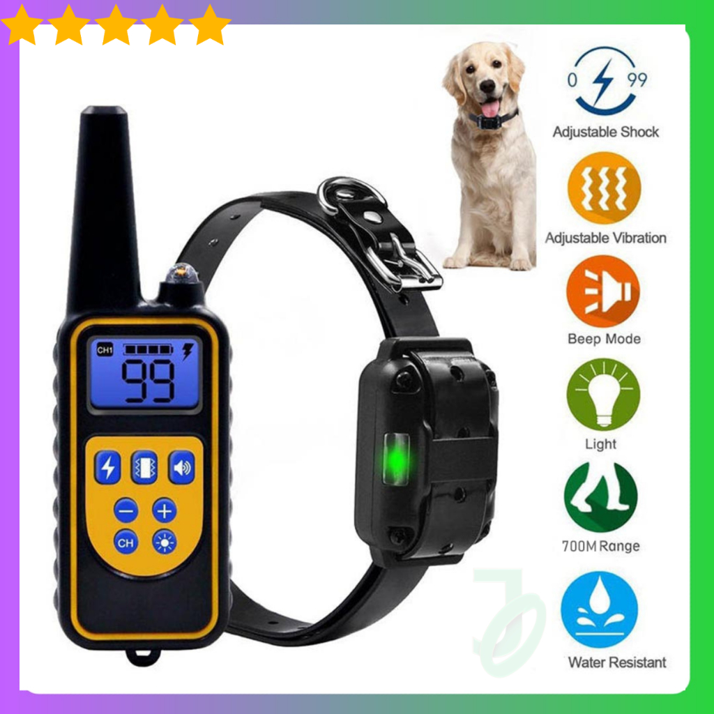 Wodondog สร้อยคอฝึกสุนัข Shock Collar หยุดเห่า JXG0031 พร้อมรีโมทคอนโทรล 800 M