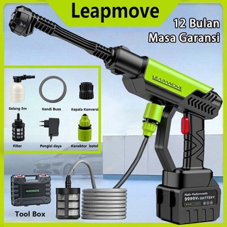 Leapmove Alat Cuci Mobil Pistol Air Tekanan Tinggi Alat Portable Nirkabel Untuk Nyuci Mesin Cuci Lithium