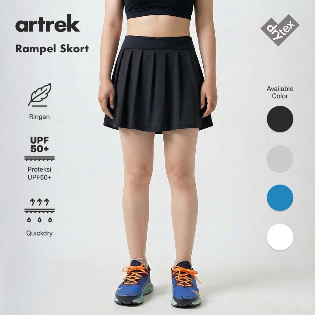 Artrek Rample Skort Padel & Tennis น้ําหนักเบาสบายกระโปรงกีฬาด้านล่าง