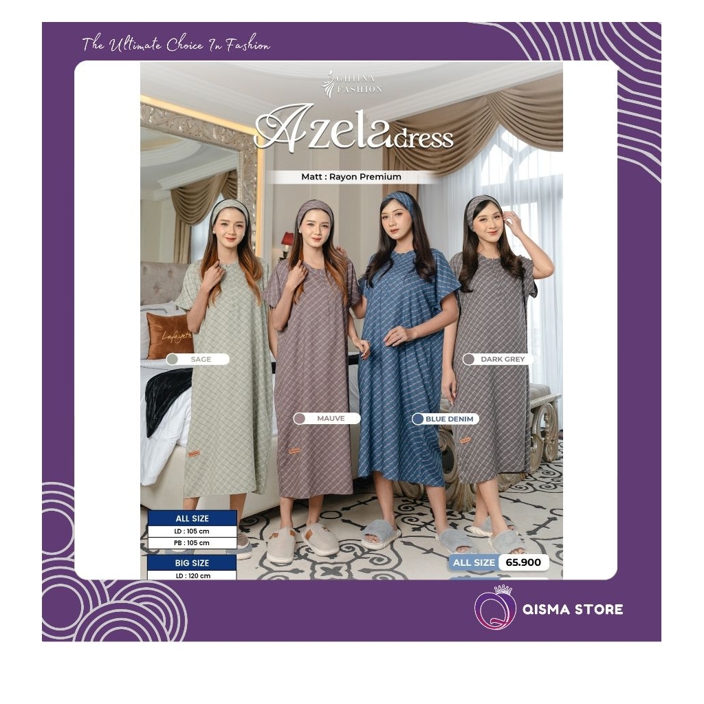 ราคาดีที่สุด// AZELA DRESS BY GHIINA/ QISMASTORE