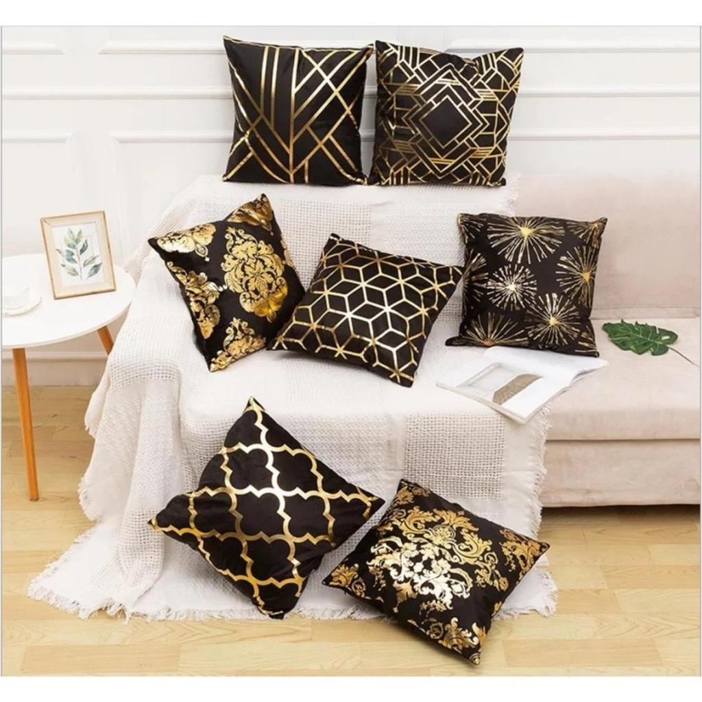 WHOLESALE PILLOW CUSHION COVER PREMIUM BLACK GOLD SERIES 45 X 45 - ฝาครอบ PILLOW