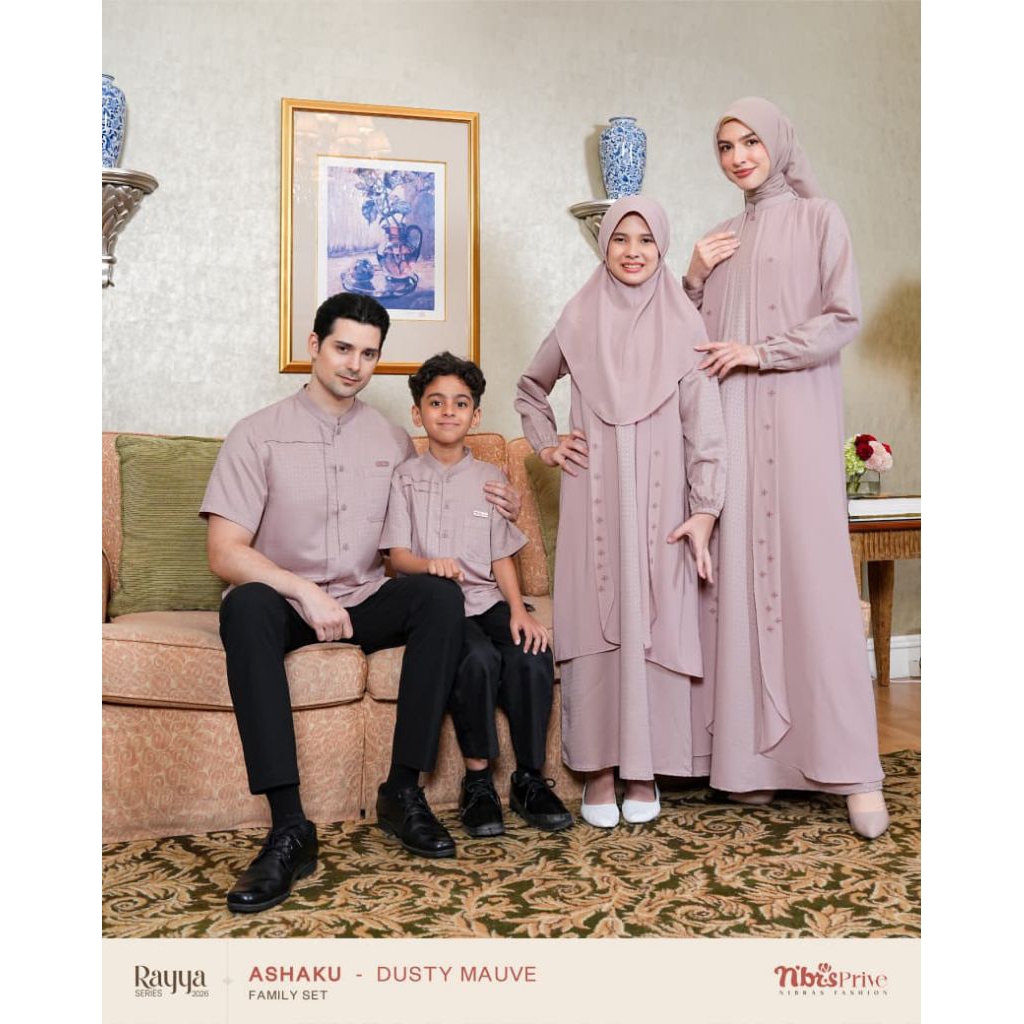 Nibras Sarimbit Ashaku - Dusty Mauve/ Dusty Mauve Dress/ ล่าสุด Nibras Sarimbit 2026