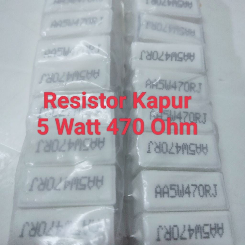 R Lime Resistor 5W 5 วัตต์ 470 / 100 / 1K5J Ohm