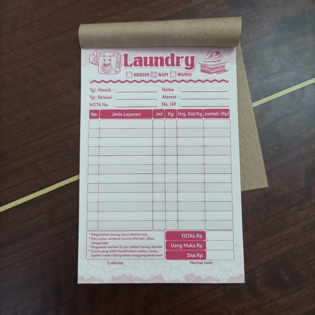 MERAH Laundry Note 1 Ply Red Bon Laundry Service Iron Laundry Utility