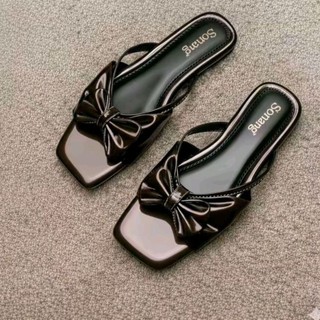 Sandal Wanita Elegan dengan Rumbai Sendal Pita Modis EleganAnti Pegal Bahan Tipis