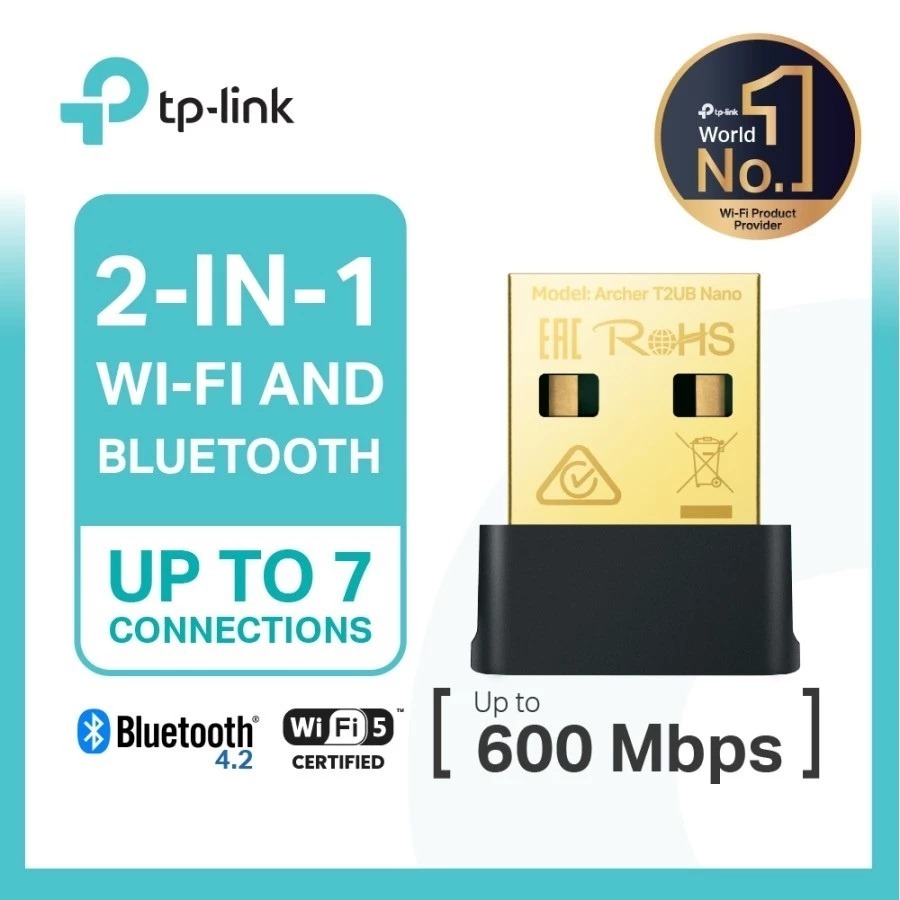 อะแดปเตอร์ไร้สาย Nano USB Bluetooth 4.2 TP-Link AC600 Archer T2UB Nano | การรับประกันอย่างเป็นทางการ