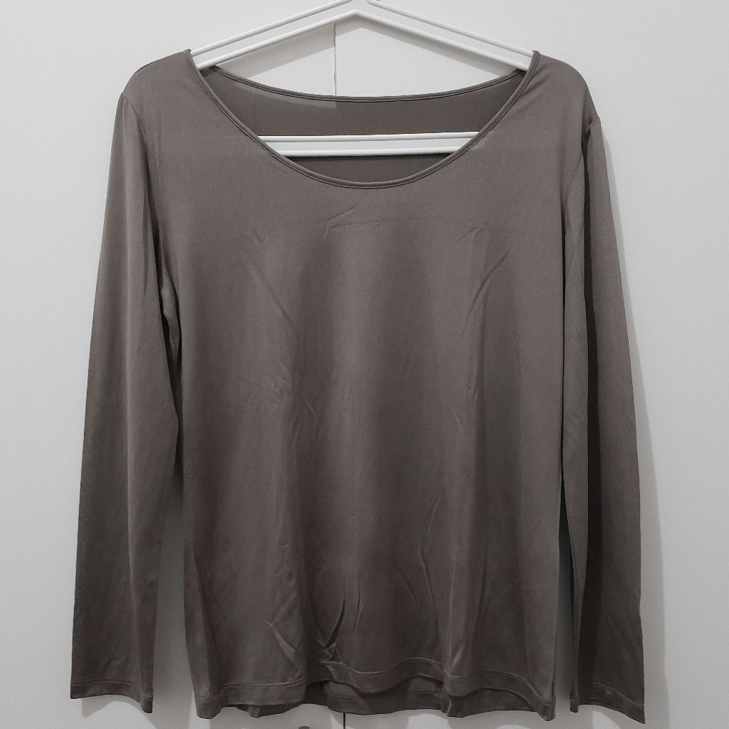 เสื้อยืดแขนยาวสี Taupe อก 90