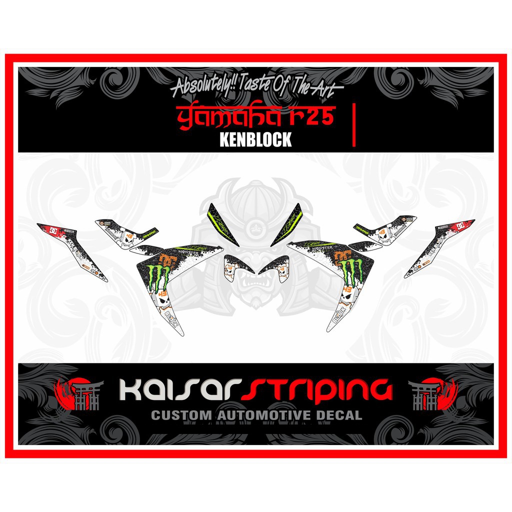 สติ๊กเกอร์ DECAL R25 สติ๊กเกอร์ STRIPING YAMAHA R25 KNBLOCKK FULL