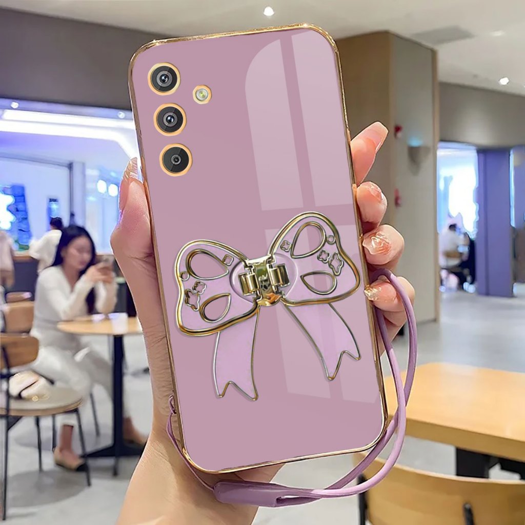 เคส Samsung M14 5G Softcase TPU ชุบพร้อมขาตั้งหรูหรา