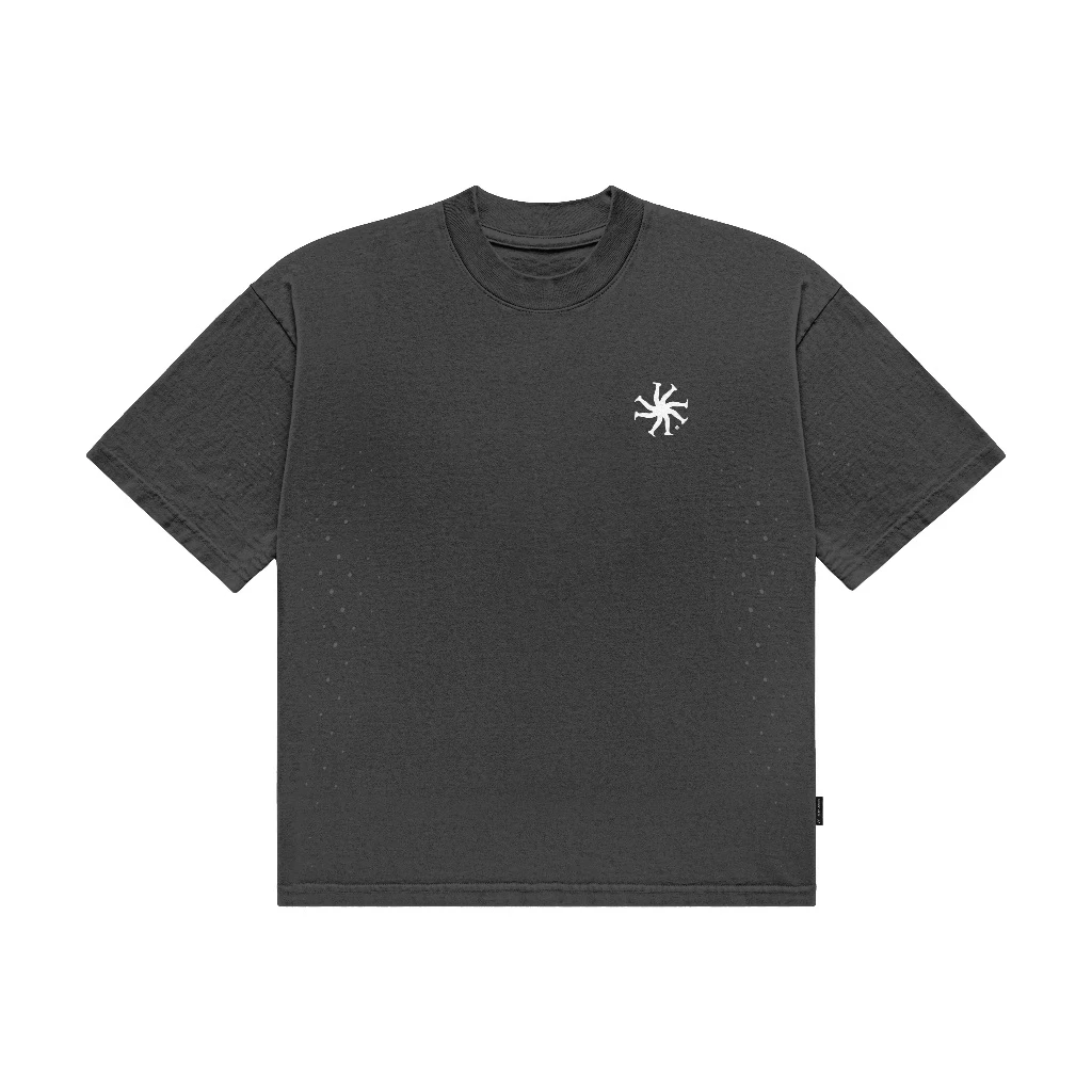 HLWN Running เสื้อยืดแขนสั้น Boxy Unisex สีเทา - Hazel