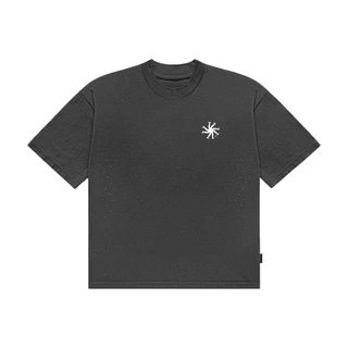 HLWN Running เสื้อยืดแขนสั้น Boxy Unisex สีเทา - Hazel