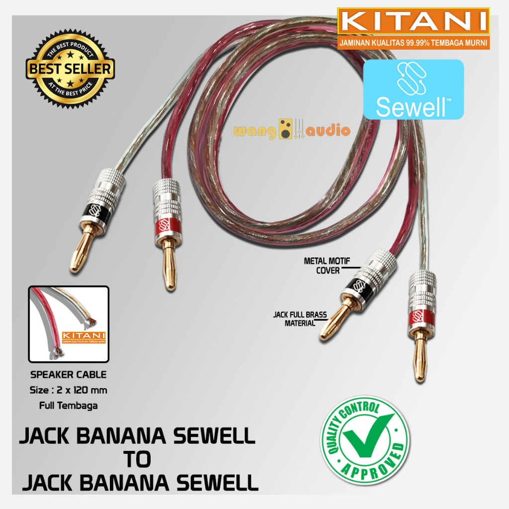 KITANI 2x120 - สายสัญญาณเสียงที่ดีที่สุด / สายลําโพง 2x Jack Banana Sewell to 2x Jack Banana Sewell 
