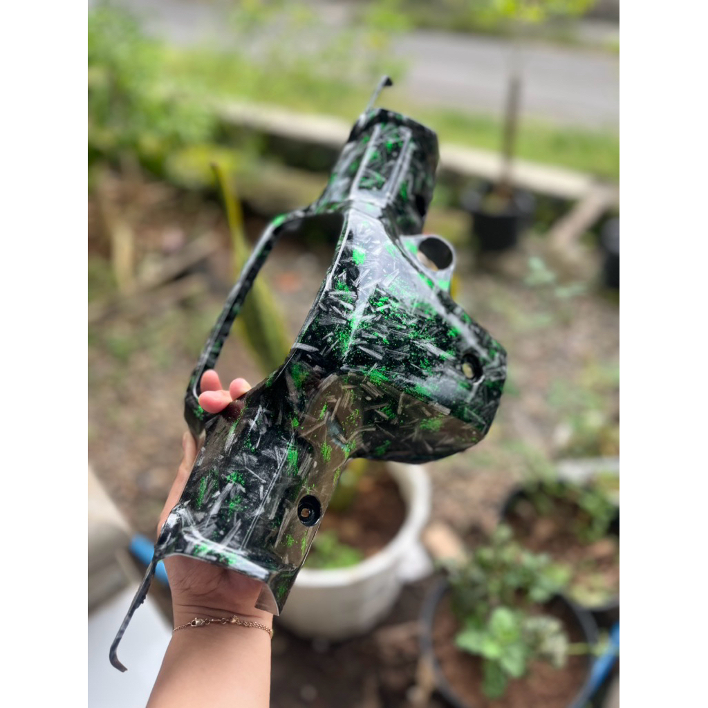 HIJAU Grand Astrea Carbon Forged Green Shell - Motorcycle Grand Astrea Carbon Forged Green