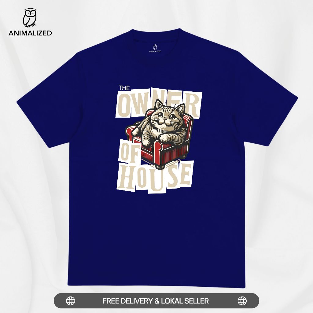 Animalized Mens T-Shirt Cat Shirt The Real Boss Owner Of House