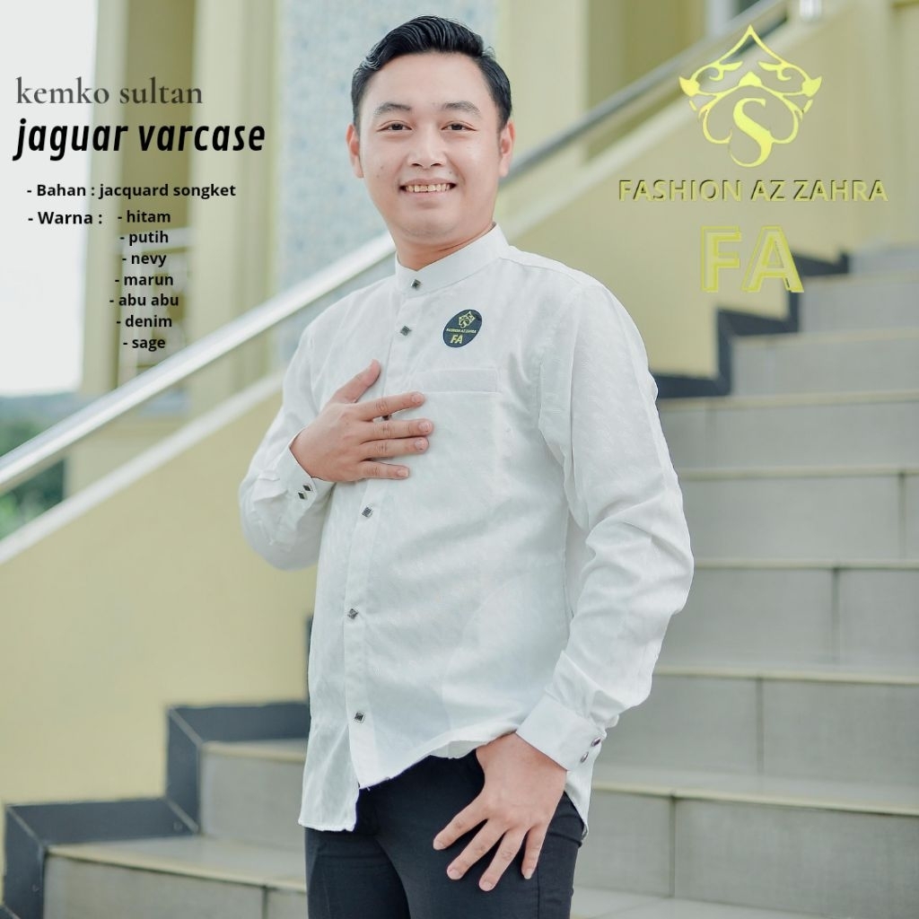 KEMEJA Jaguar Songket Varcase เสื้อเชิ้ตแขนยาวผู้ชาย Koko | เสื้อผ้ามุสลิมพรีเมี่ยม