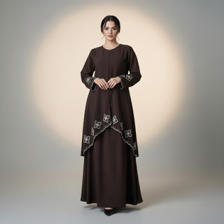 Inara One Set Melayu Raya Sabrina Anti UV Matahari Dress Bordir Set Rok Malay Outfit Exclusive Series