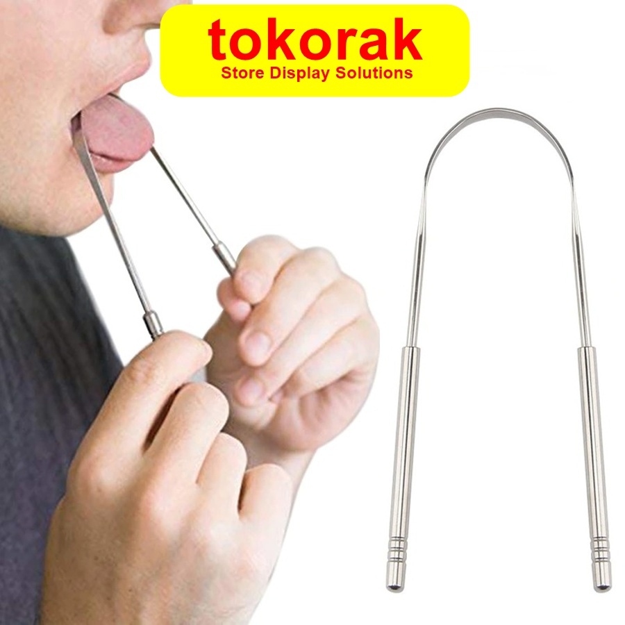 TONGUE BRUSH TONGUE SCRAPER TONGUE CLEANER BAD BREATH TONGUE SCRAPER สแตนเลส L01