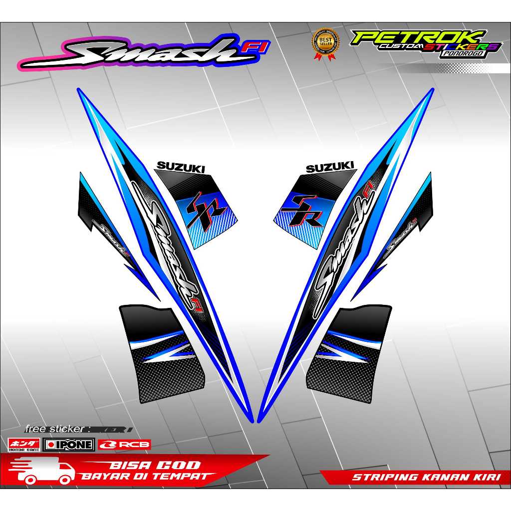 SUZUKI SMASH FI SR VARIATION STRIPING/ SUZUKI SMASH FI MOTORCYCLE LIST STICKER