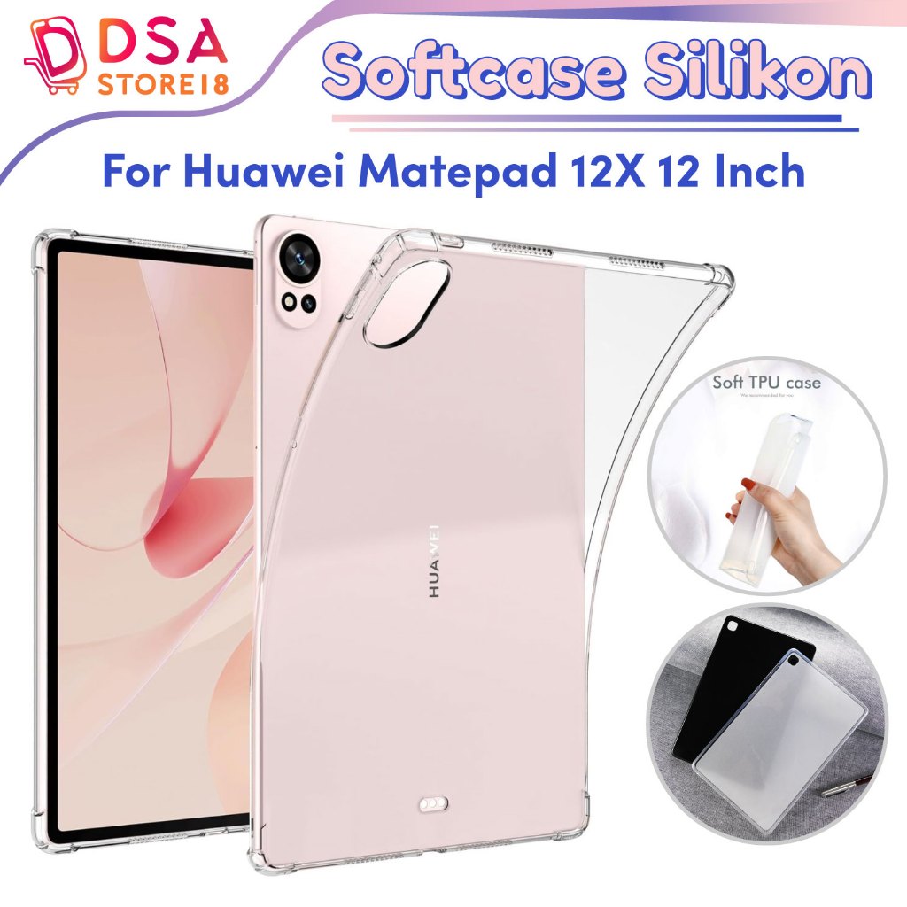 Huawei Matepad 12X / Soft Case Huawei Matepad 12X 12 นิ้ว Ultrathin Jelly Case แท็บเล็ตซิลิโคนใสสีดํ