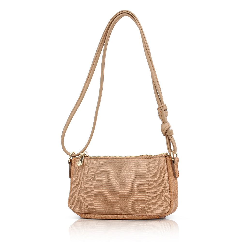 Les Catino Mavis Lizard Shoulder Bag