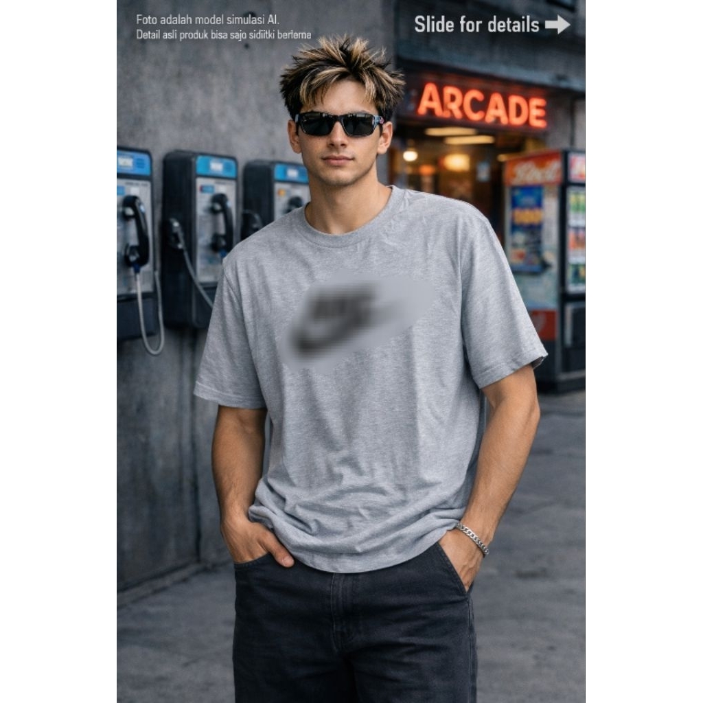 (Vtg) เสื้อยืด N*KE 0R1 ไซส์ L (P73 x L55)