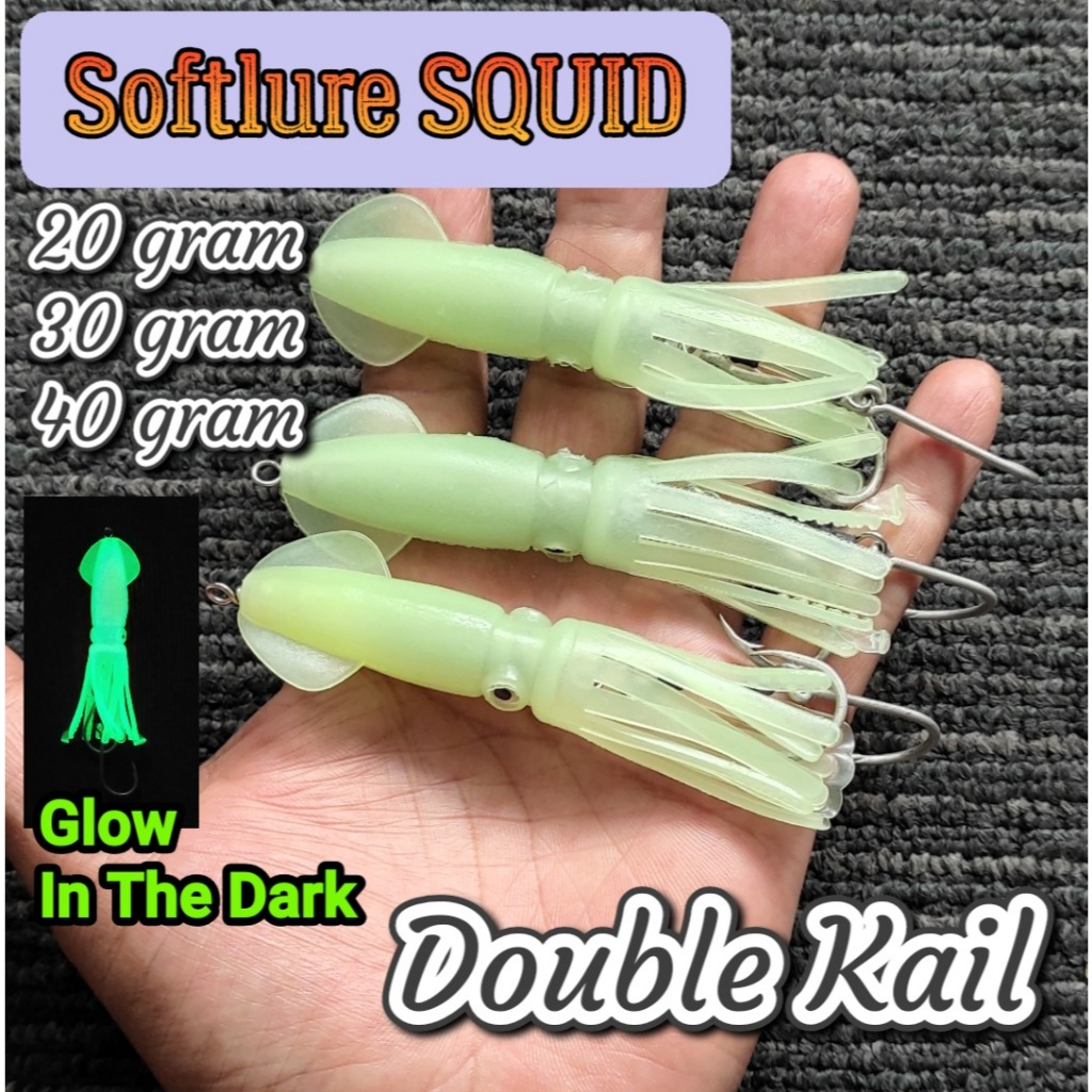 เหยื่อจมน้ําอ่อน รุ่น SQUID เหยื่อปลา เหยื่ออ่อน LURE SQUID JIG SQUID