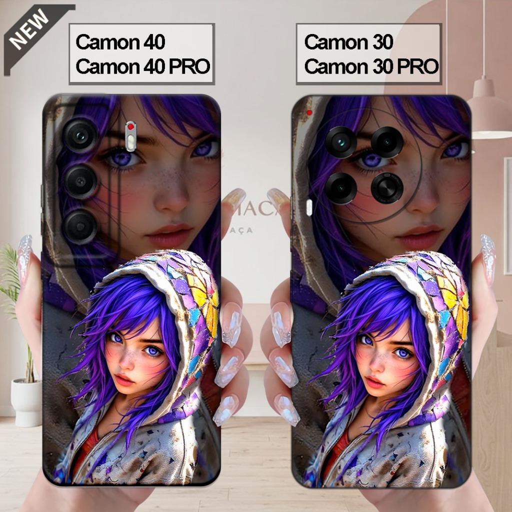 เคส Tecno CAMON 40 | CAMON 40 Pro _เคส CAMON 30 | CAMON 30 PRO - ปลอกสีดําใสยืดหยุ่น