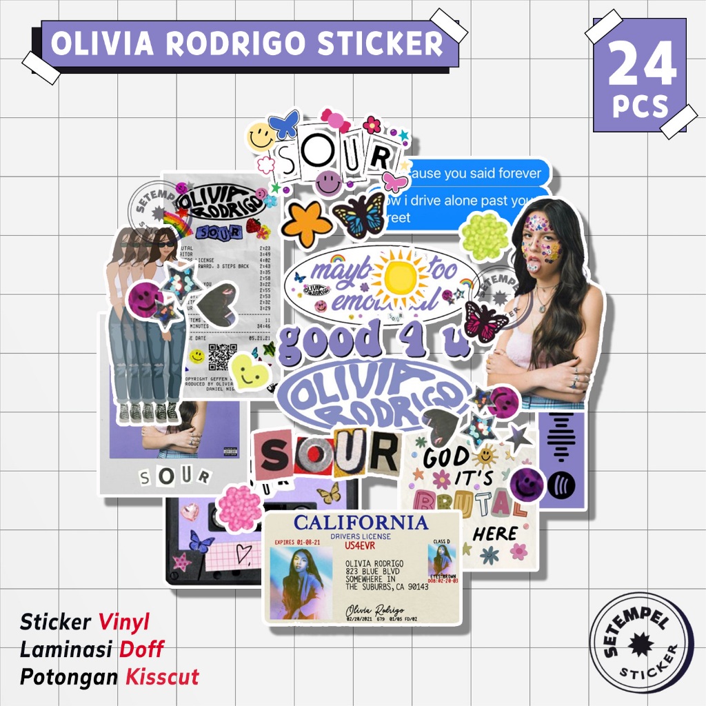 OLIVIA RODRIGO สติ๊กเกอร์แพ็ค 24 ชิ้น | สติ๊กเกอร์ไวนิล Olivia rodrigo