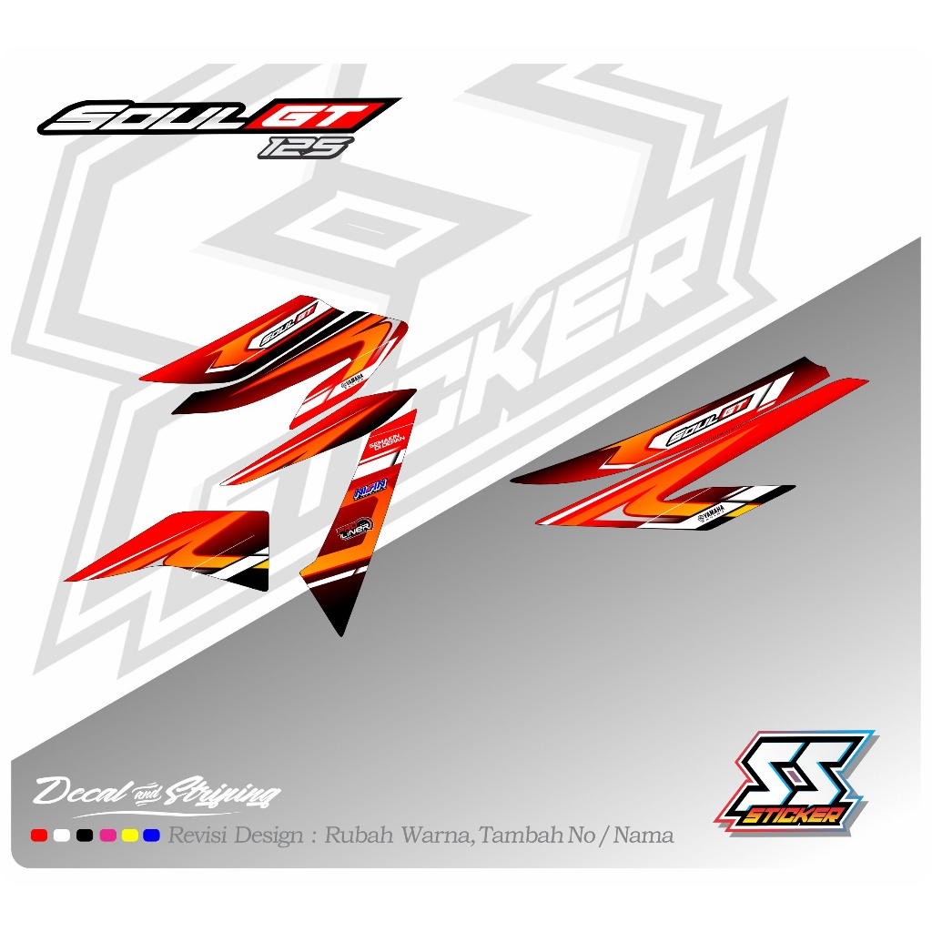 SOUL GT 125 สติ๊กเกอร์แถบรถจักรยานยนต์ CUSTOM DESIGN 09
