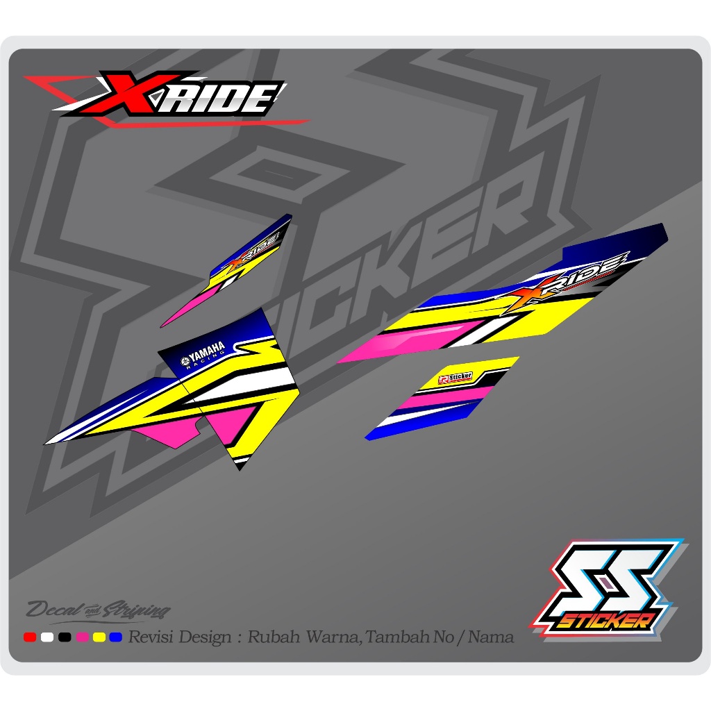 X-RIDE DESIGN 09 สติ๊กเกอร์แถบรถจักรยานยนต์