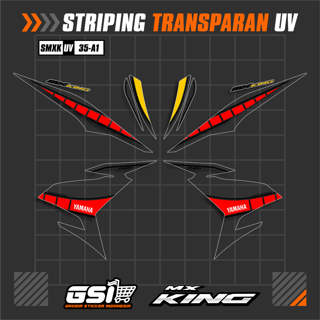 MX KING STRIPING TRANSPARKENT MATERIAL UV สติ๊กเกอร์ขวาซ้าย YAMAHA MOTORCYCLE MX KING 150/ MX KING V