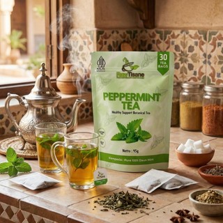 RAW TISANE Teh Daun Mint | Peppermint Tea | Pusaka Segar Daun Mint Isi 30 Kantong