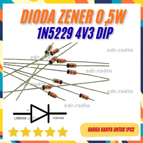 4.3v Zener ไดโอด 0.5w ไดโอด 4v3 1/2 w 4.3v 1/2w 4.3 v 0.5 w DIP
