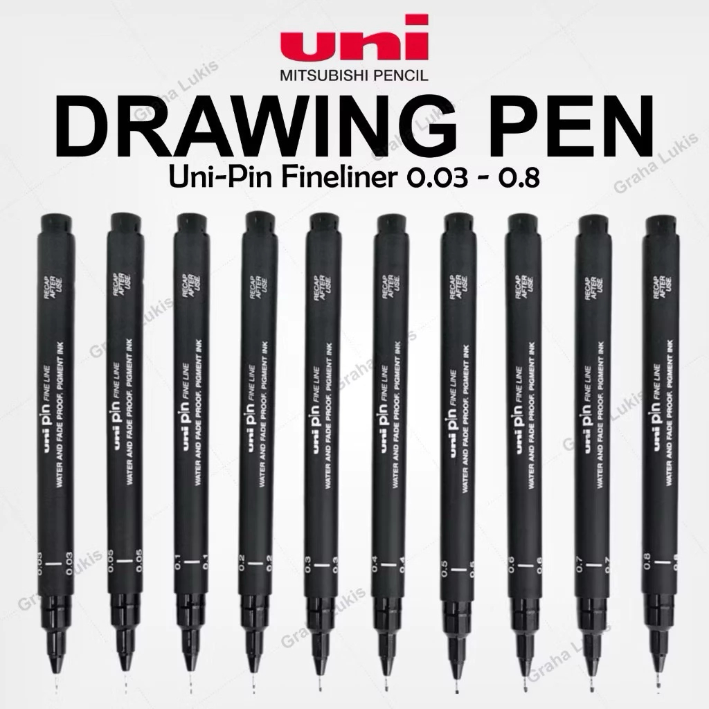 Uni Pin Fine Line Drawing Pen / Uni Pin Drawing Pen Japan Waterproof 0.03-0.8