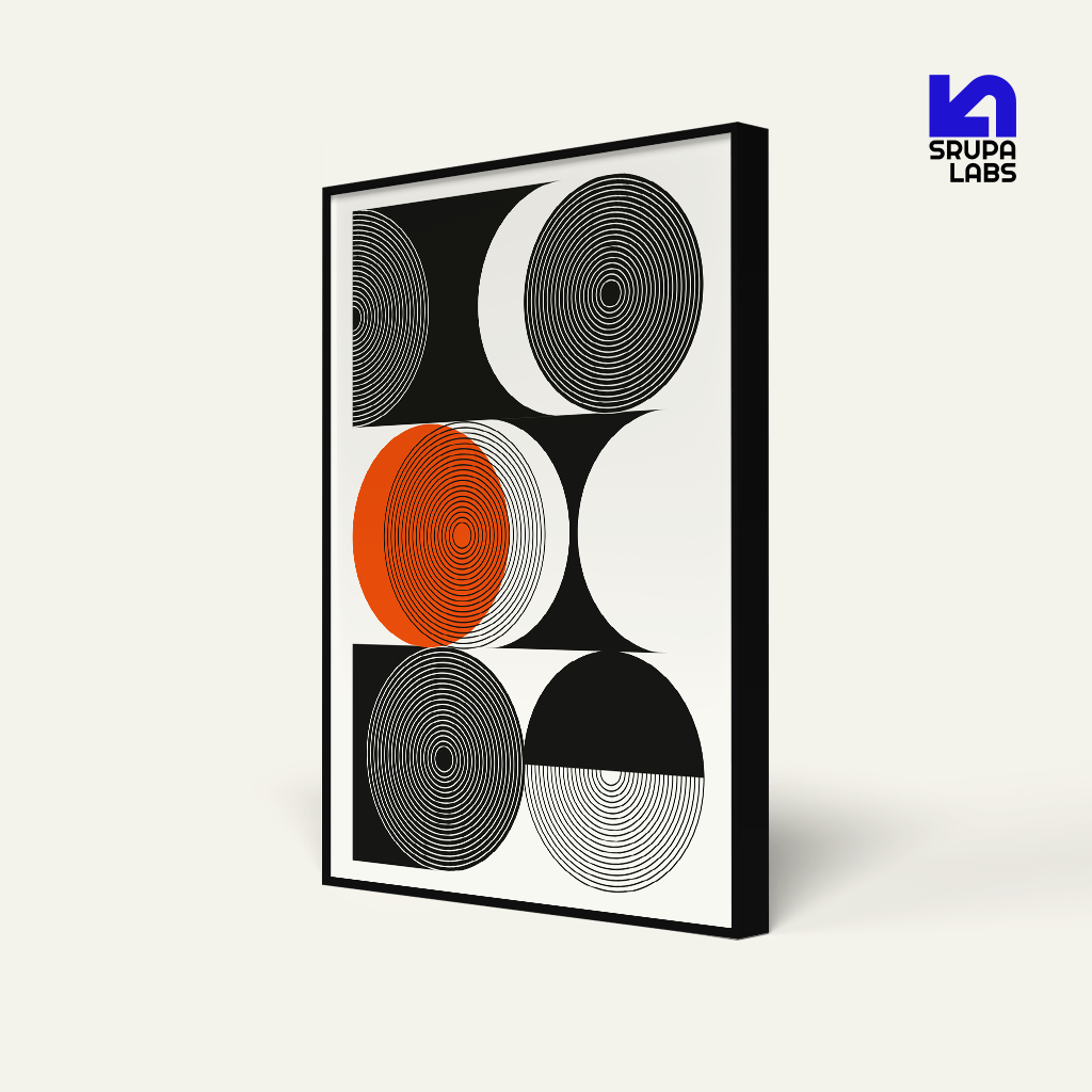 Bauhaus Circular Contrast 40x60 cm Frame & MDF Poster | 30x40 ซม | 20x30 ซม