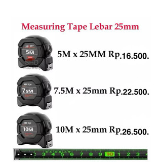 Meteran Tape Neon 5M 7.5M 10M Fluorescerous measuring neon anti karat Auto Lock Meter Tape Tukang Measuring Tool