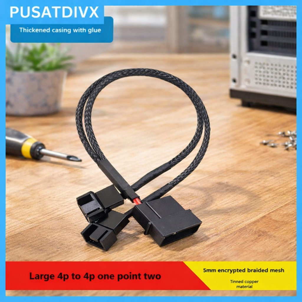 SANJI CABLE SPLITTER FAN HUB 4PIN 3PIN BRANCH 2 TO MOLEX 4PIN PC FAN EXTENSION