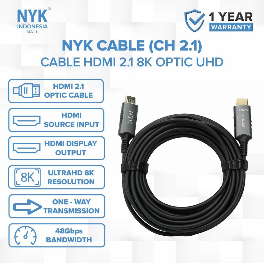 NYK สาย HDMI FIBER OPTIC รุ่น 8K 2.1 HDMI 2.1 8K OPTIC UHD - สายออปติคอลที่ใช้งาน 10M 20M 30M