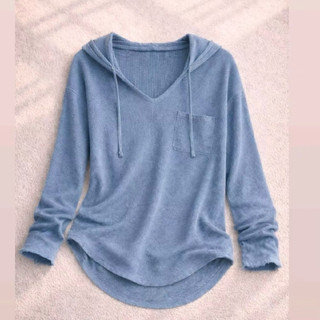 Atasan Wanita Hoodie Rajut Rib Lengan Panjang – Adem, Casual & Nyaman Dipakai