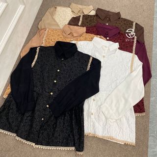 Lilia Blouse Rayon Twill Mix Jacquar Premium Atasan Wanita Casual Panjang Nyaman