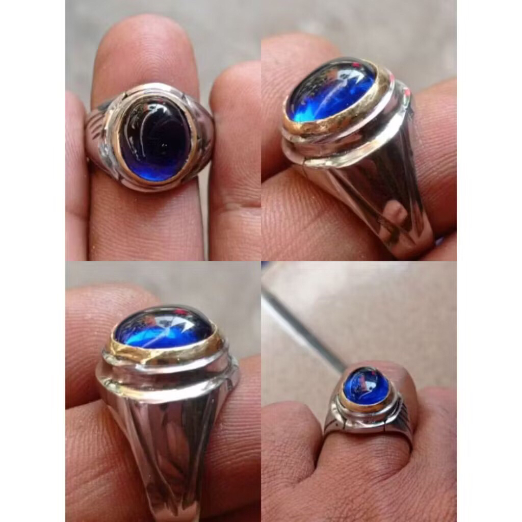 Monel Ring Blue Cyklop King Sapphire Royal Blue Dim 12 mm