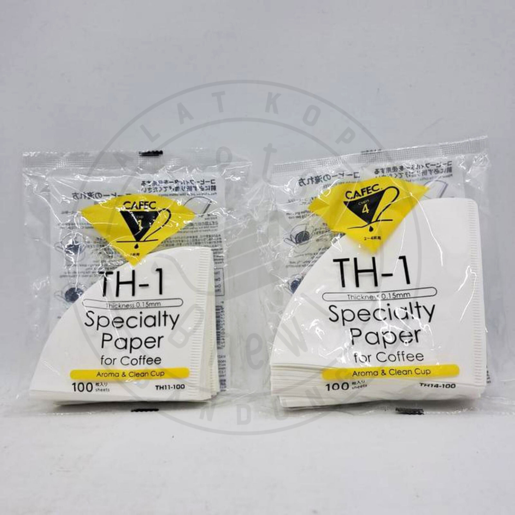 Cafec TH-1 V60 กระดาษกรองกาแฟ สีขาว / กระดาษกรอง Cafec TH-1 100s ยี่ห้อ