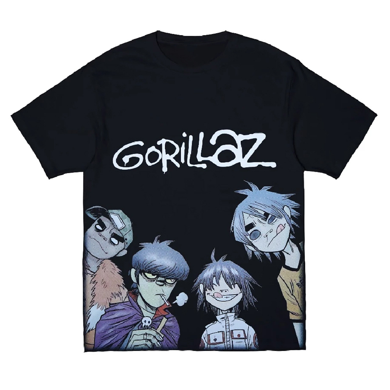เสื้อยืด Gorillaz Music Cotton 100% ไซส์ SML XL XXL 3XL 4XL