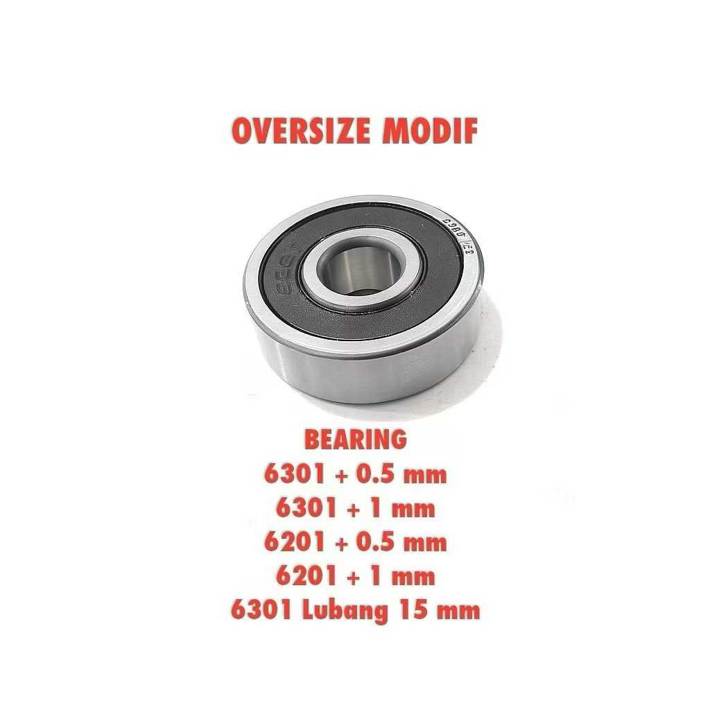 LAHAR BEARING 6201 6301 6300 ฿ OVERSIZE BIGGER 0.5 1 MM 6301 MODIF หลุม 15 มม.คุณภาพสูง